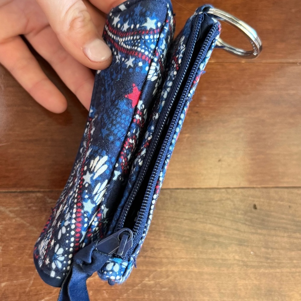 Quilted Navy Floral Stars Coin Purse- Vera Bradley - Picture 2 of 7